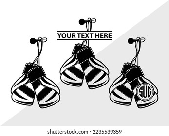 Boxing Gloves monogram Vector Illustration Silhouette
