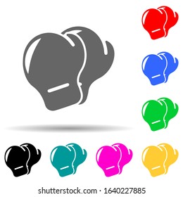 boxing gloves multi color style icon. Simple glyph, flat vector of fight icons for ui and ux, website or mobile application