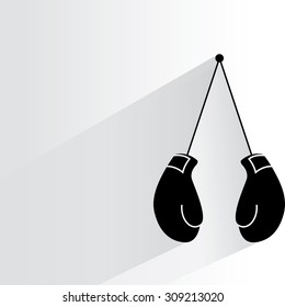 boxing gloves on white background, flat and shadow theme