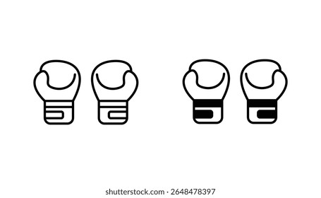 boxing gloves outline icon and black fill icon