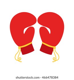 boxing gloves pair, isolated flat icon design
