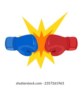 Boxing gloves is a pair of large, thick hand coverings that are worn for protection when boxing.