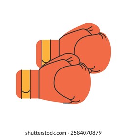 Boxing Gloves. A pair of red Icon Illustrationorange padded gloves for boxing and combat sports.