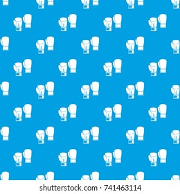 Boxing gloves pattern repeat seamless in blue color for any design. Vector geometric illustration