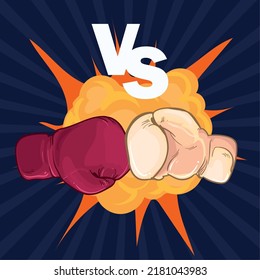 boxing gloves poster with vs lettering