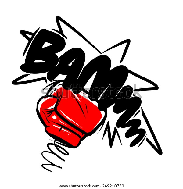 Boxing Gloves Punch Cartoon Illustration Stock Vector (Royalty Free