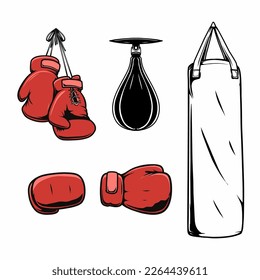 guantes de boxeo y juego de diseño de bolsos de punteo