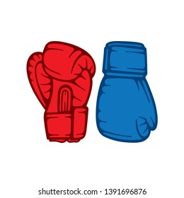 Boxing gloves. Realistic boxing gloves flat style vector illustration isolated on white background. 