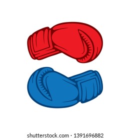 Boxing gloves. Realistic boxing gloves flat style vector illustration isolated on white background. 