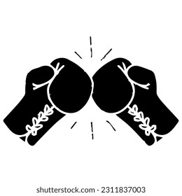 boxing gloves realted icon isolated on background