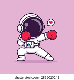 boxing, gloves, red gloves, space, heart, love, cute, character, cartoon, mascot, pink background, fighter, punch,