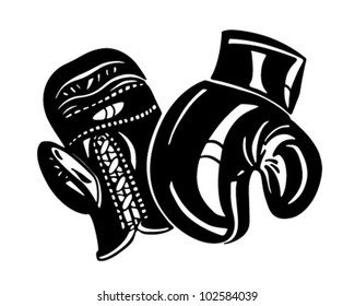 Boxing Gloves - Retro Clipart Illustration