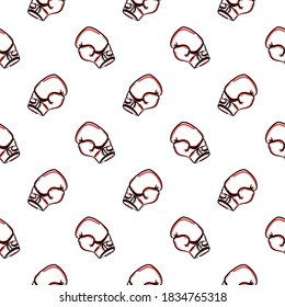 Boxing gloves ,seamless pattern on white background.