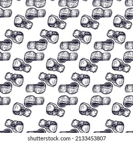 Boxhandschuhe nahtloses Muster. Vintage Sport Inventar Hintergrund. Wiederholte Textur in handgezeichnet Stil für Stoff, Wickelpapier, Tapete, Gewebe. Vektorgrafik.
