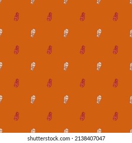 Boxing gloves seamless pattern. Vintage sport inventory background. Repeated texture in hand drawn style for fabric, wrapping paper, wallpaper, tissue. Vector illustration.