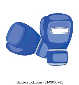 Boxing gloves semi flat color vector object. Sporting equipment. Sports gear. Fitness tool. Full sized item on white. Simple cartoon style illustration for web graphic design and animation