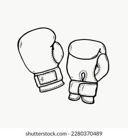 Signo de guantes de boxeo, guantes vectoriales de boxeo, guantes de boxing de sketch. Ilustración de guantes de boxeo