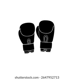 Boxing Gloves Silhouette - Bold Minimal Icon for Fitness Gym and Fight Branding