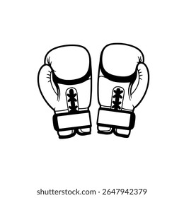 Boxing Gloves Silhouette - Classic Combat Sports Icon for Gym Branding, Posters, and Fitness Logos