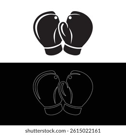Boxing gloves silhouette icon vector illustration.