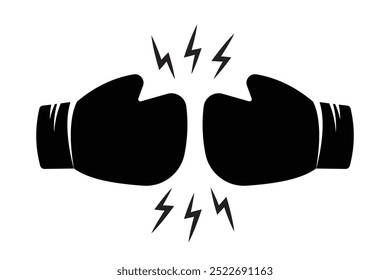 Boxing gloves silhouette, symbol. Boxing gloves icon, vector design. Boxing gloves vector design for logo, app and website. Vector illustration.