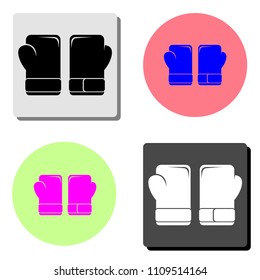 boxing gloves. simple flat vector icon illustration on four different color backgrounds