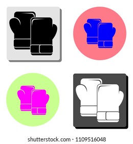 boxing gloves. simple flat vector icon illustration on four different color backgrounds
