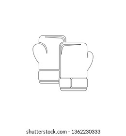 boxing gloves. simple flat vector icon illustration. outline line symbol - editable stroke