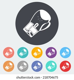 Boxing gloves. Single flat icon on the circle. Vector illustration.