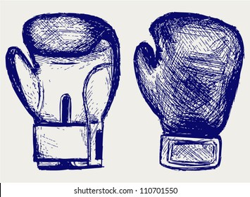 Boxing gloves. Sketch