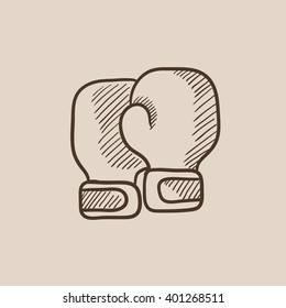 Boxing gloves sketch icon.
