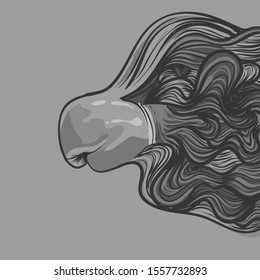 boxing gloves with smoth line for print and background
