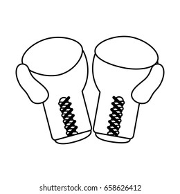 boxing gloves sport flat