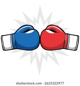 boxing gloves striking sport isolated vector illustration on white background