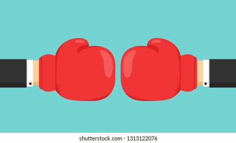 Boxing gloves vector. business hand. free space for text. wallpaper. copy space.