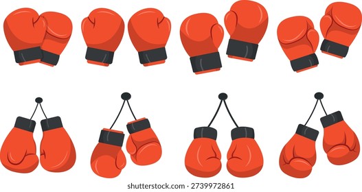 Un Vector de guantes de boxeo con Formas atrevidas y un estilo fuerte y enérgico.