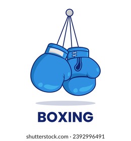 Boxing Gloves Vector Icon Illustration. Sport Boxing Icon Concept Isolated on White Background