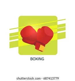 Boxing gloves vector icon. Isolated vector illustration.