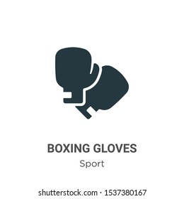 Boxing gloves vector icon on white background. Flat vector boxing gloves icon symbol sign from modern sport collection for mobile concept and web apps design.