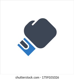 Icono vectorial de guantes de boxeo en fondo blanco