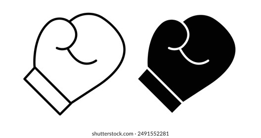 boxing gloves vector icon set in black color.