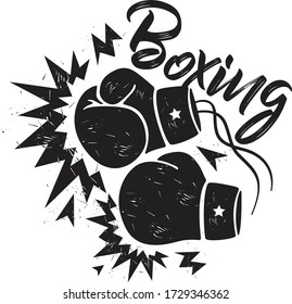 Boxing gloves vector illustration, fight club, sport club, tournament