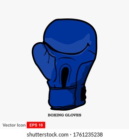 Guantes de boxeo. Ilustración vectorial en un diseño plano y aislado con fondo blanco.