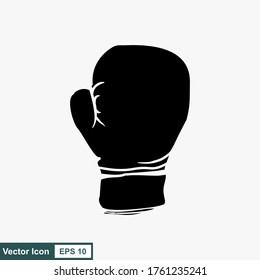 Boxing gloves. Vector illustration in a flat and isolated design with a white background.