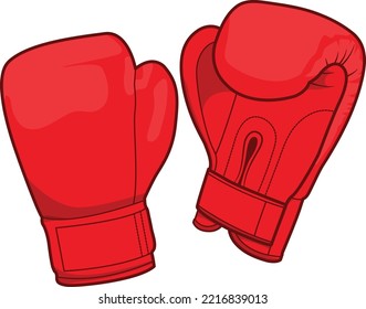 Ilustración del vector guantes de boxeo, guantes de boxeo rojos