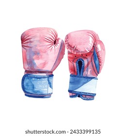 boxing gloves vector illustration in watercolour style