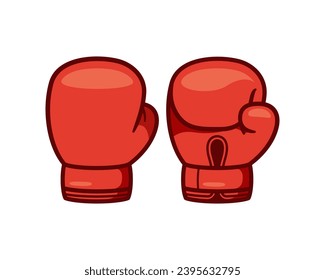 Vector de guantes de boxeo aislado en fondo blanco.