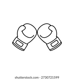 Luvas de boxe ícone de linha de vetor em um fundo branco.
Ícone de linha de vetor em um plano de fundo branco