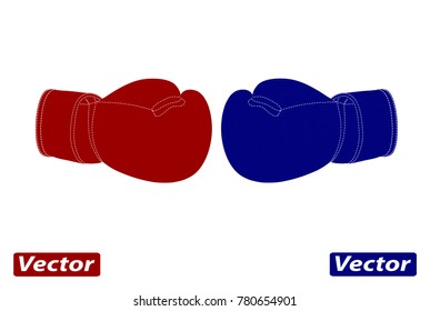  Boxing gloves in the vector on white background