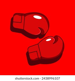 boxing gloves vector in red color.